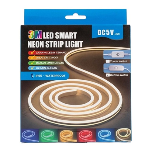 Tira Neon 3 metro Color a Eleccion con Interruptor