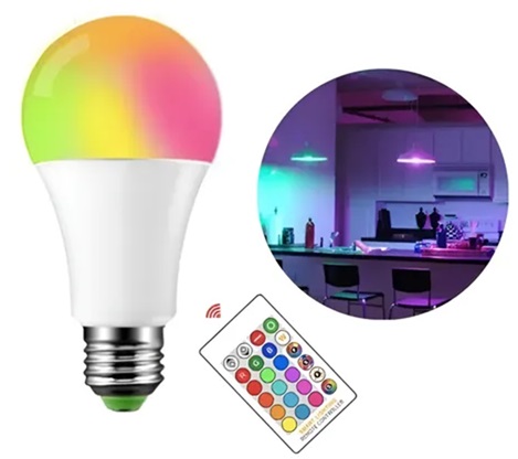 Foco 220v Rosca Comun RGB Control Remoto FOC150-OE