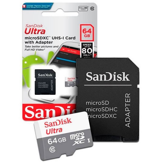 Memoria Micro SD 64 GB SanDisk Original Clase 10