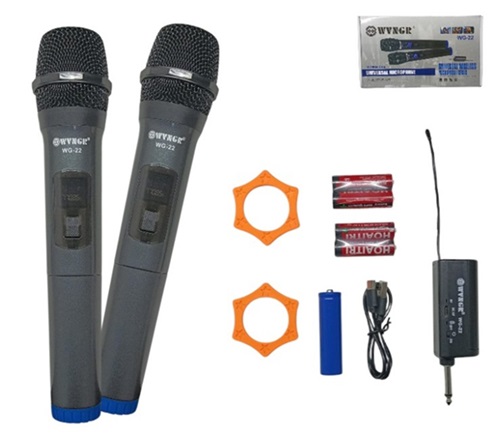 Kit 2 Microfonos Inalambricos Recargables WG-22ii