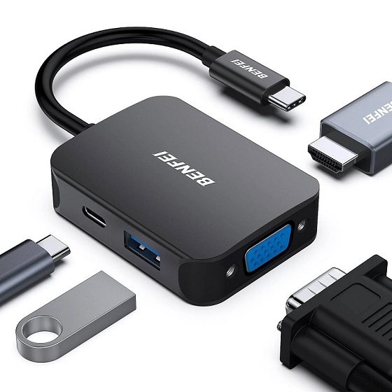 Conversor Type C BF-310: HDMI VGA USB y OTG TypeÂ CÂ 