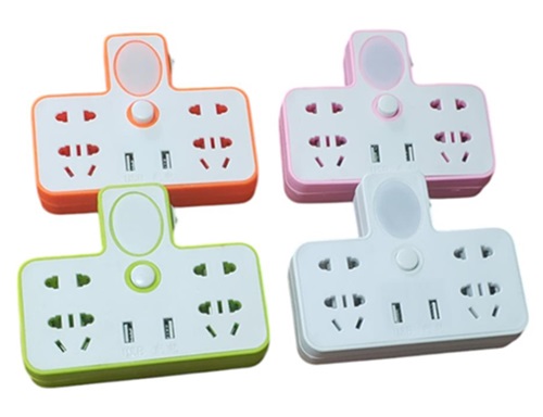 Adaptador Electrico 4 tomas 2 USB mm