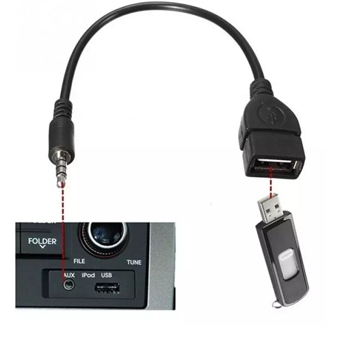 Adaptador USB Hembra a Plug 3,5 macho Auxiliar