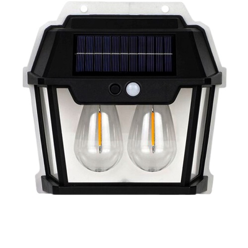Aplique Farol Exterior luz filamento Solar 2 focos
