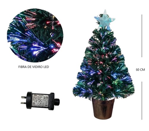 Arbol Navidad con Iluminacion Fibra Led 50cm POL-30ii