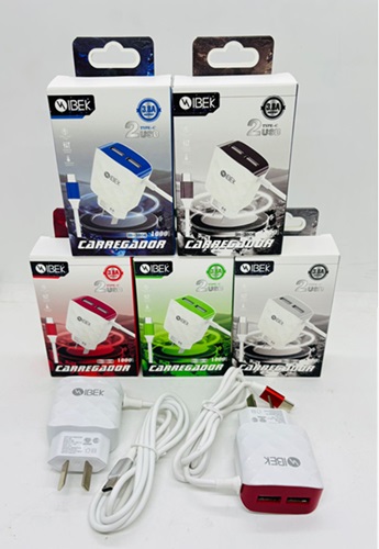 Cargador 3.8 Amper 2 USB + Cable TC IB-3804oo