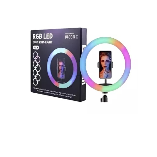 Aro de Luz oo Grande 26cm RGB + 3 Blancos con soporte celular