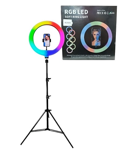 Aro cc RGB y Blanco Grande 26 cm y Tripode 2,10m