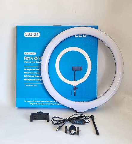Aro de Luces OO Grande 36 cm Blanco con accesorios