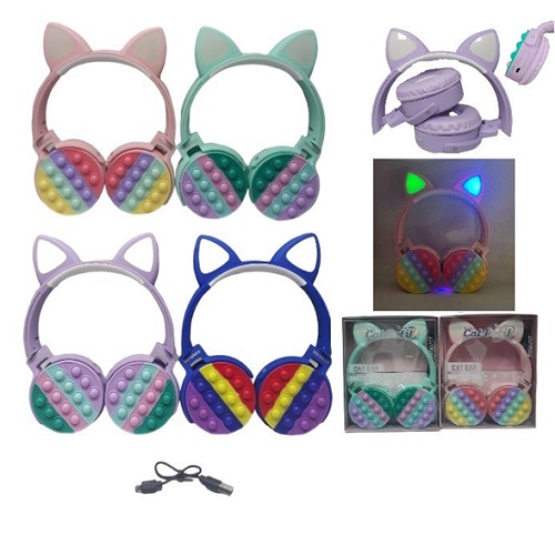 Auriculares 1370 Bluetooth Poppit y Gatito con luces
