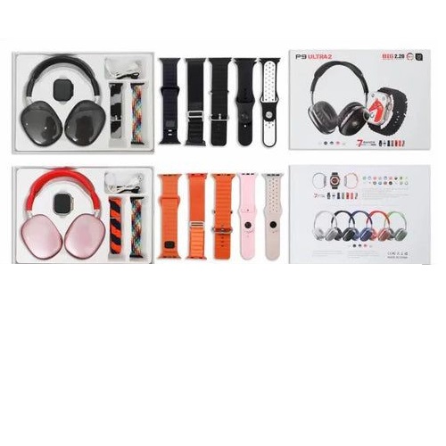 Reloj SmartWatch + Auricular Bluetooth Grande P9 + 7 mallas