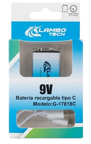 Bateria Recargable 9v 17818mm