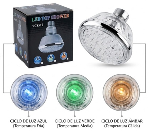 Cabezal para Ducha con Iluminacion YC8512ii