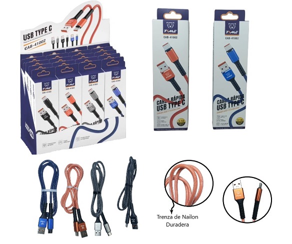 Cable ii Type C mallado 3.1 amper 41002