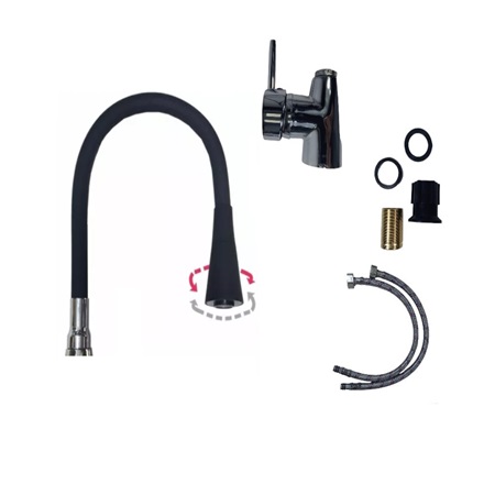 Canilla Flexible Negra MLT30102