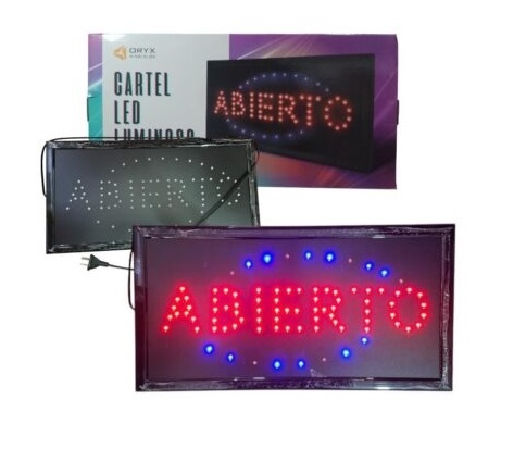 Cartel Led Abierto 220v cc