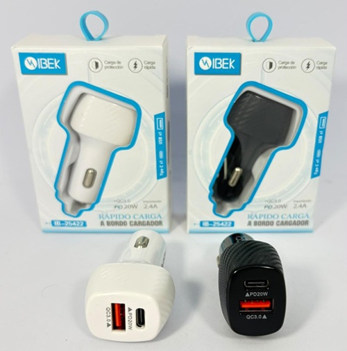 Cargador Vehiculo USB + USB TC IB-25422ii