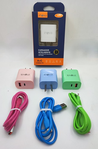 Cabezal Cargador 45w USB + TC + Cable TC 4500Coo
