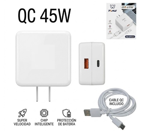 Cargador Rapido Turbo USB + TC + Cable 59223ii