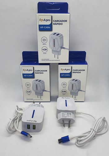 Cargador  4.2 Amper + 2 USB Cable TC AP-CAR04oo