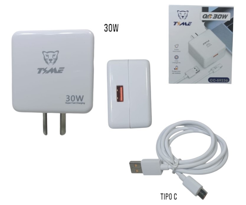 Cargador II Ultra RÃ¡pido cable Type C 59236 QC 30W