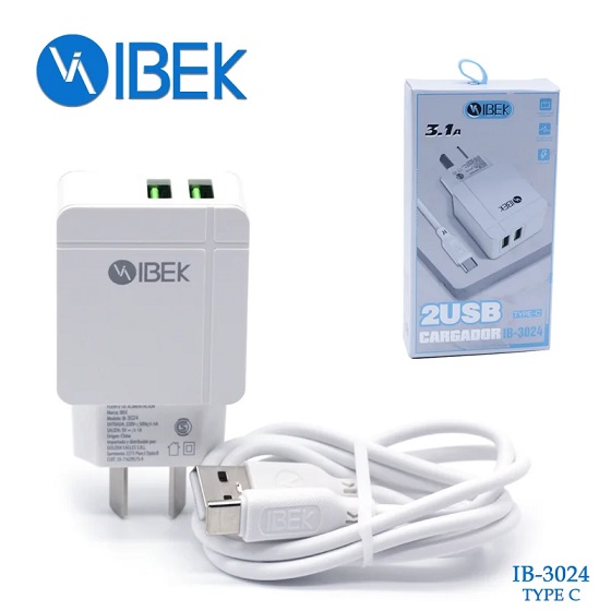 Cargador 3.1 Amper 3024oo 2 USB Cable TC
