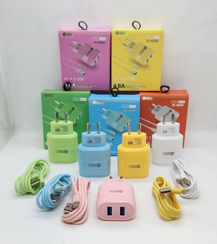 Cargador OO Ibek 4805 de 4,8 Amper Type C + 2 USB
