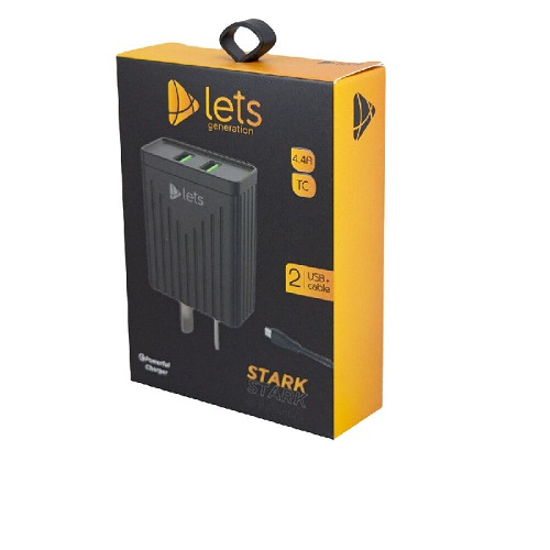 Cabezal Cargador LETS MOD08 4.4 Amper Cable Type C 2 USB