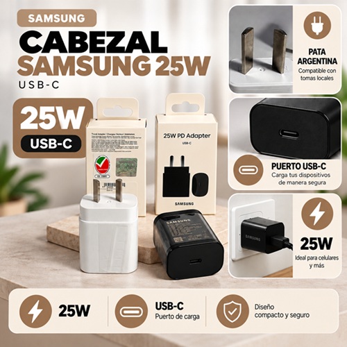 Cabezal de Carga USB Type C Samsung 25w CABE-TCSAMoo
