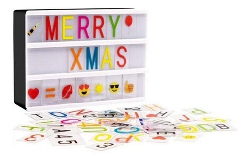 Cartel Cinebox Iluminacion Letras Colores 81004ii