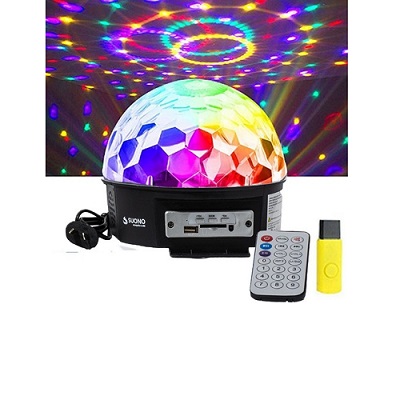 Media esfera grande de luces con parlante BT USB