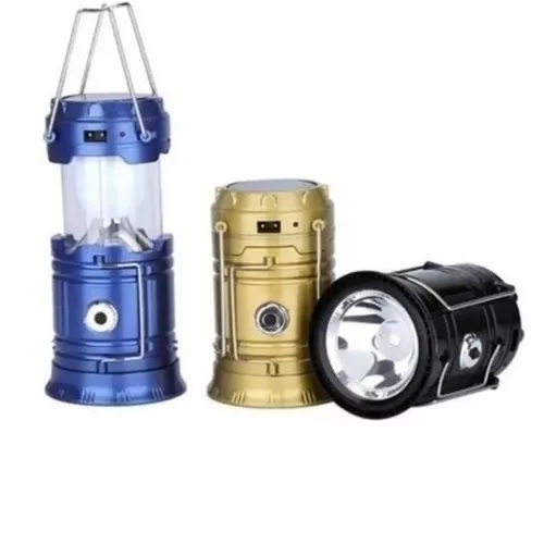 Farol + linterna recargable 220v + solar 0703