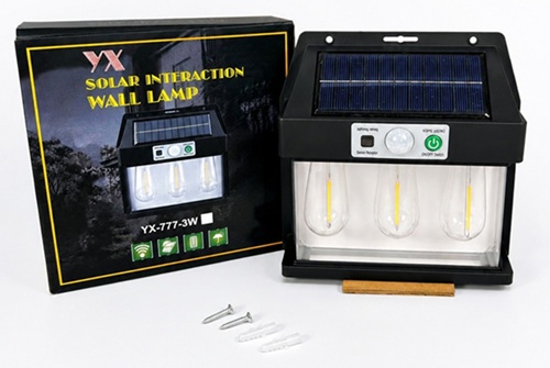Aplique Luz Solar Vintage e Focos Filamento 3FOCO-LAMPoo