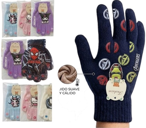 Guantes Tejidos con Apliques Personajes KMC-121ii