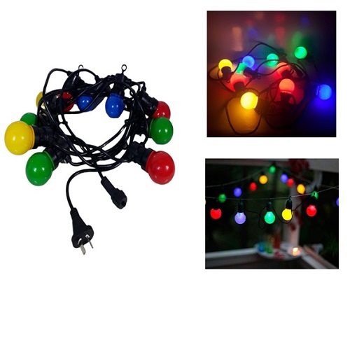 Guirnalda de Luces Colores Kermesse 220v incluye 10 focos POL-32