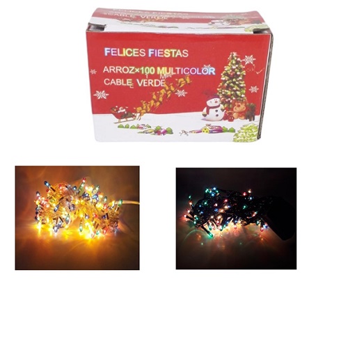 Guirnalda de 100 luces arroz multicolor POL1