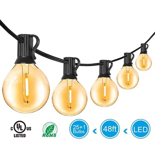 Guirnalda Solar Foco Grande 15 met 25 Focos HCP098