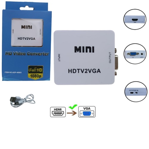 Adaptador Conversor HDMI a VGA Activo