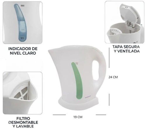 Pava Jarra Electrica Plastica 1,8 Litros W1718ii