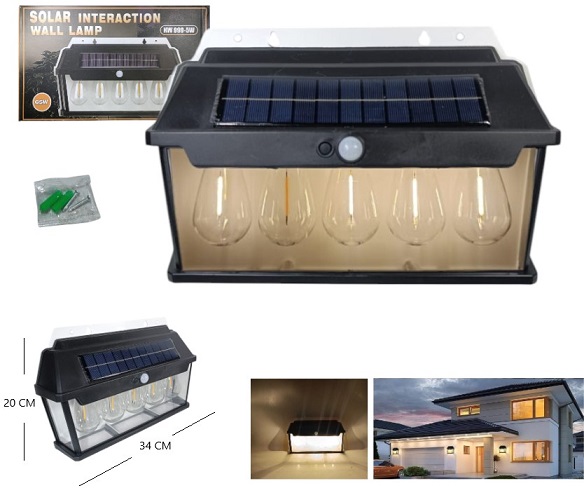 Aplique solar 5 focos filamento ii 999-5