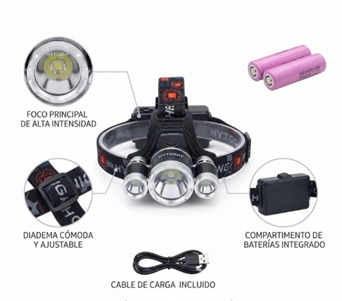 Linterna Minera Grande - 2 Baterias Recargables SNX-006ii