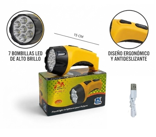 Linterna led Recargable Grande 825-Aii