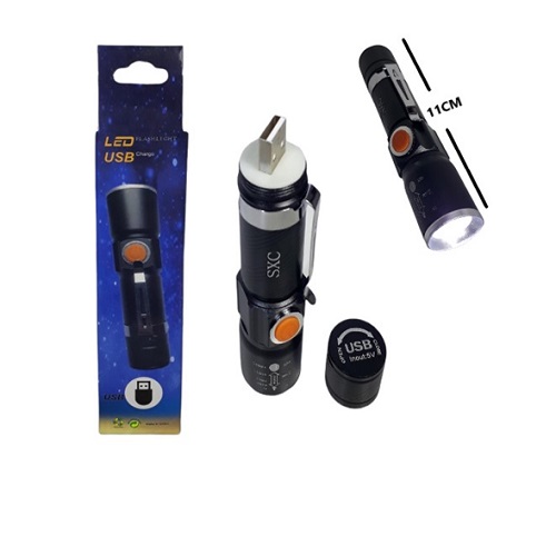 Linterna Recargable USB con Zoom