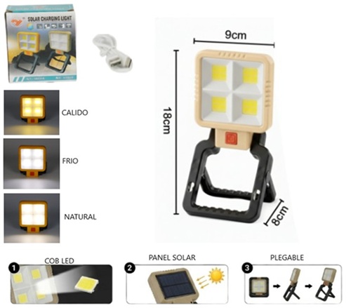 Luz Multifuncion Carga Solar y USB  NY-9808Cii