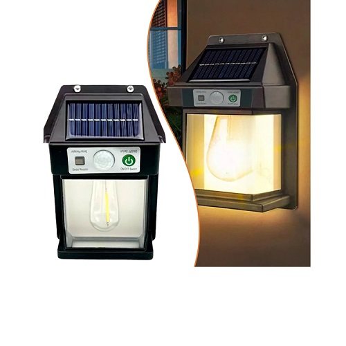 Aplique solar luz filamento vintage 1 foco