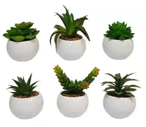 Macetas Ceramica con Planta Articicial aa