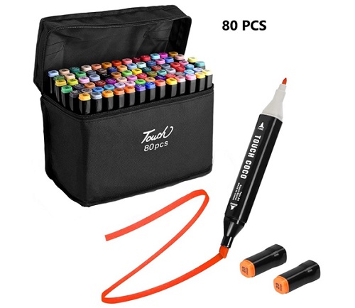 Valija 80 Marcadores Doble Punta MKB-80ii