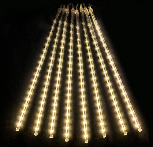 Kit 8 Tubos Lluvia Meteoro Blanco Calido HCP155