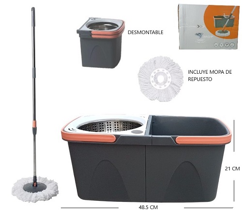 Kit 2 Baldes con Mopa de Centrifugado + repuesto 8099ii