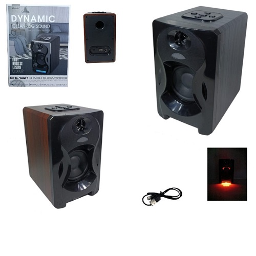 Parlante 1321 Madera PC BT Radio USB TV Multiuso